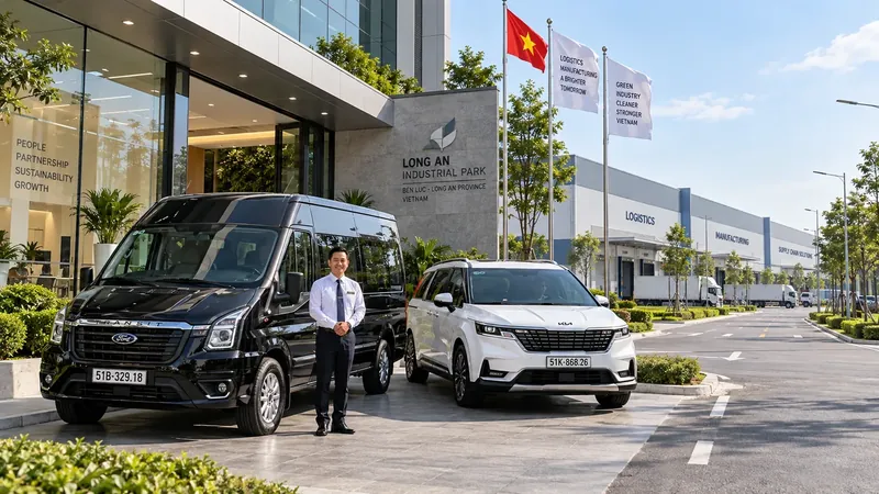 Dịch vụ thuê xe hợp đồng đưa đón chuyên gia tại các Khu công nghiệp Long An